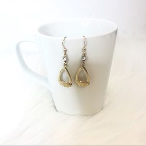 NEIMAN MARCUS Crystal and Gold Earrings NEW